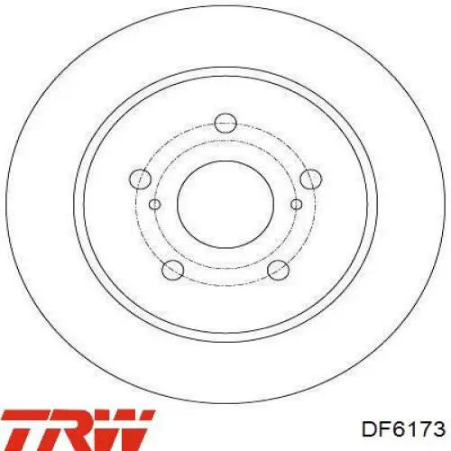 DF6173 TRW disco de freno trasero