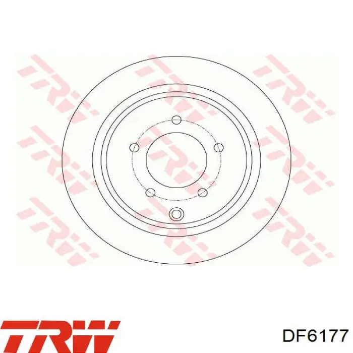 DF6177 TRW disco de freno trasero