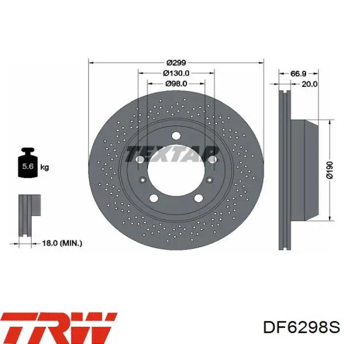  Disco de freno trasero para Porsche Cayman 982