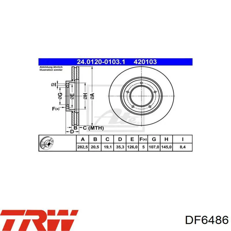  Freno de disco delantero para Porsche 924 