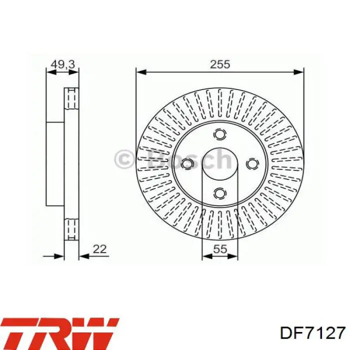 DF7127 TRW freno de disco delantero