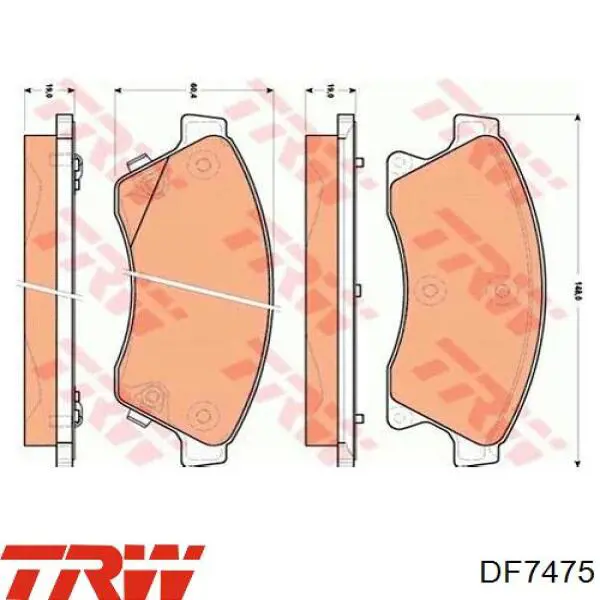 DF7475 TRW freno de disco delantero