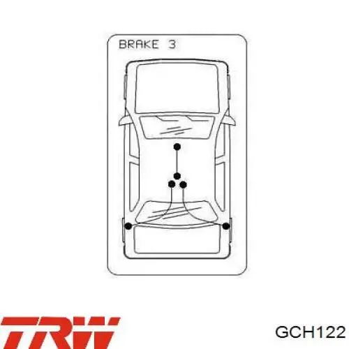 GCH122 TRW cable de freno de mano trasero izquierdo