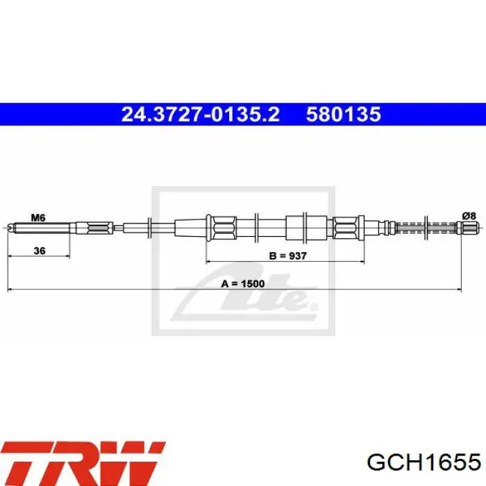 76090740301 Vika cable de freno de mano trasero derecho/izquierdo