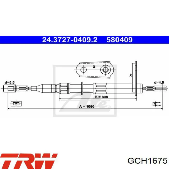  Cable de freno de mano trasero derecho/izquierdo para Mercedes E C124