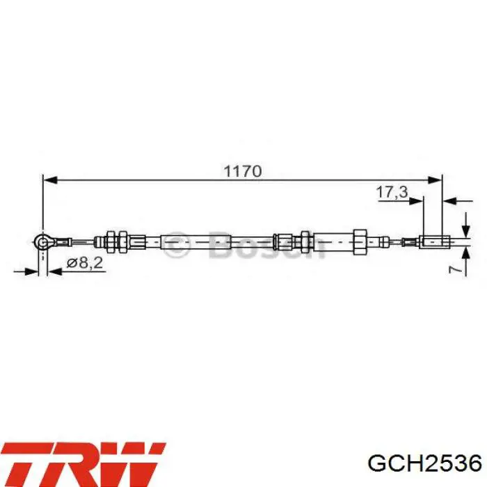 1337455080 Fiat/Alfa/Lancia cable de freno de mano delantero