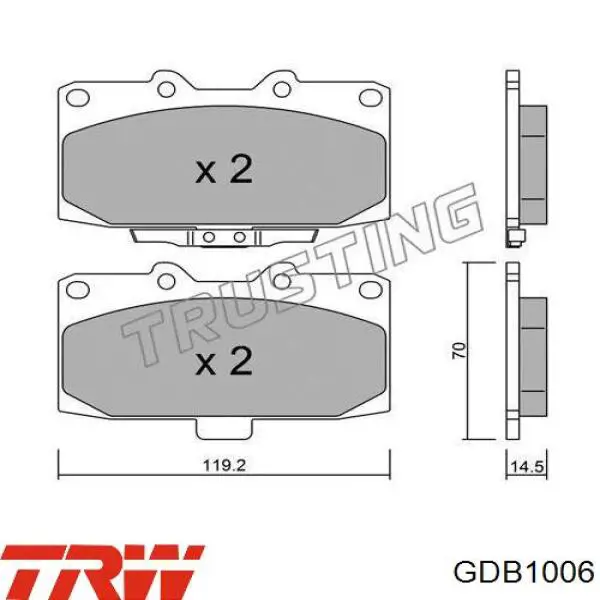 GDB1006 TRW pastillas de freno delanteras