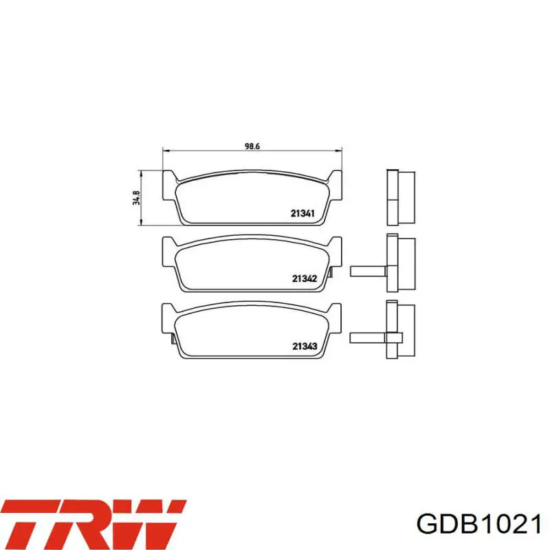 GDB1021 TRW pastillas de freno traseras