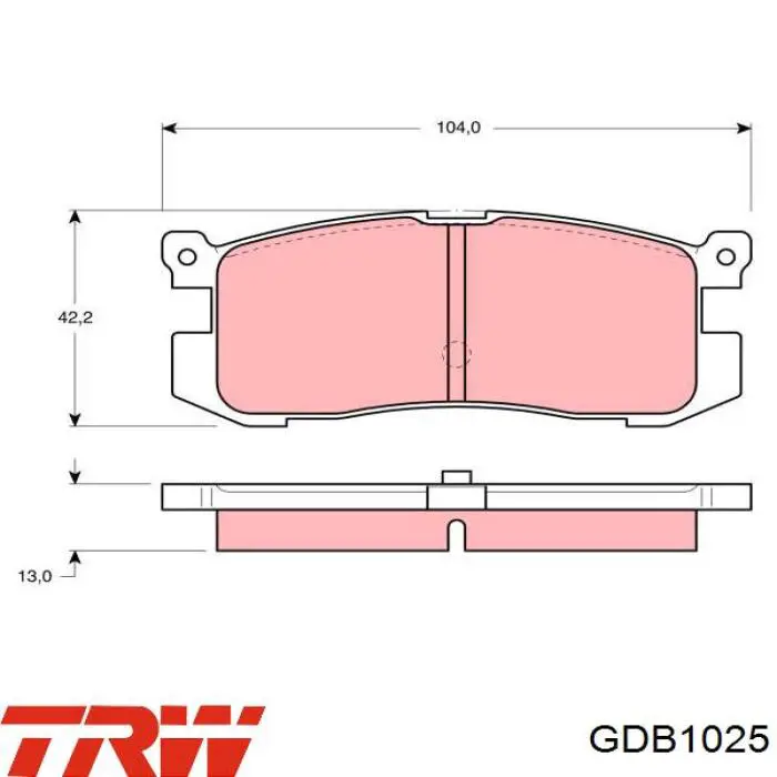 GDB1025 TRW pastillas de freno traseras