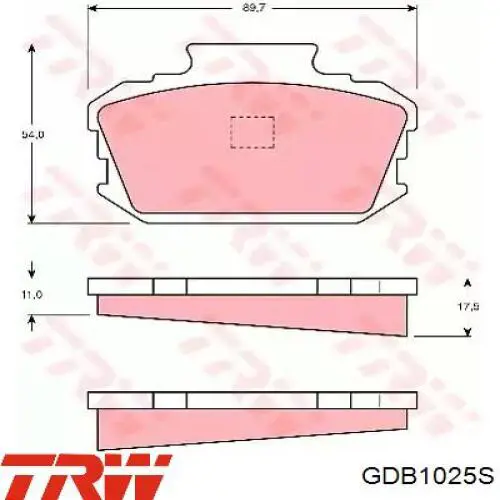 GDB1025S TRW pastillas de freno traseras