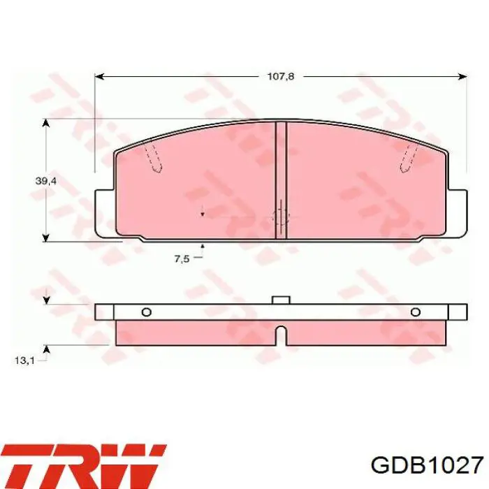 GDB1027 TRW pastillas de freno traseras