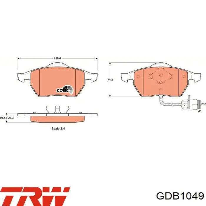 GDB1049 TRW pastillas de freno delanteras