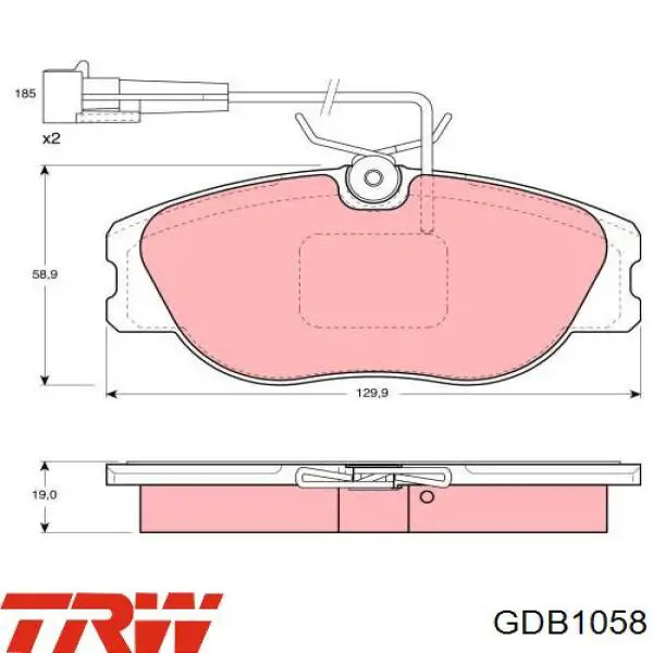 GDB1058 TRW pastillas de freno delanteras