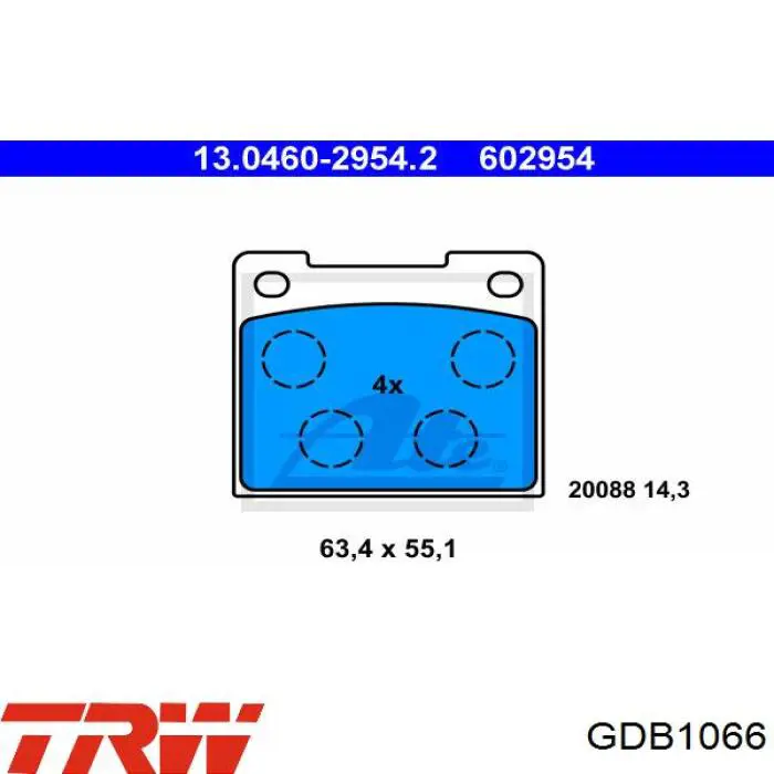 GDB1066 TRW pastillas de freno traseras