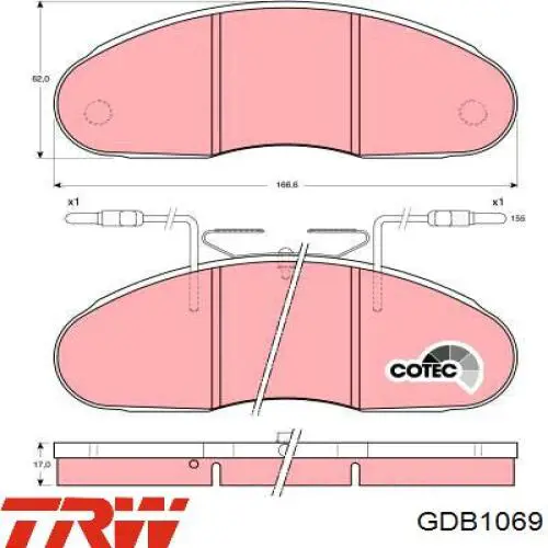 GDB1069 TRW pastillas de freno delanteras