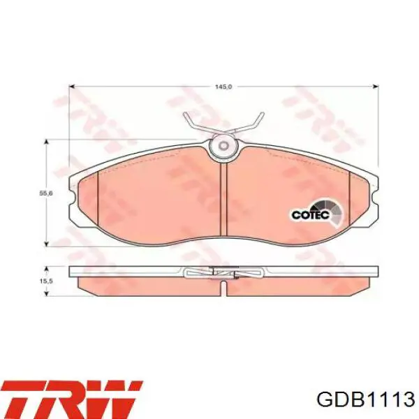 GDB1113 TRW pastillas de freno delanteras