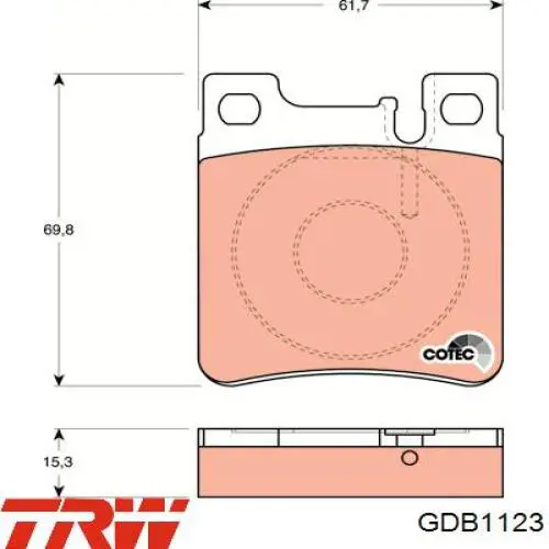 GDB1123 TRW pastillas de freno traseras