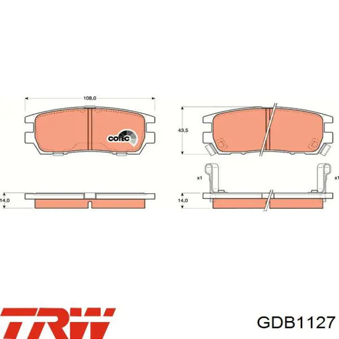 GDB1127 TRW pastillas de freno traseras