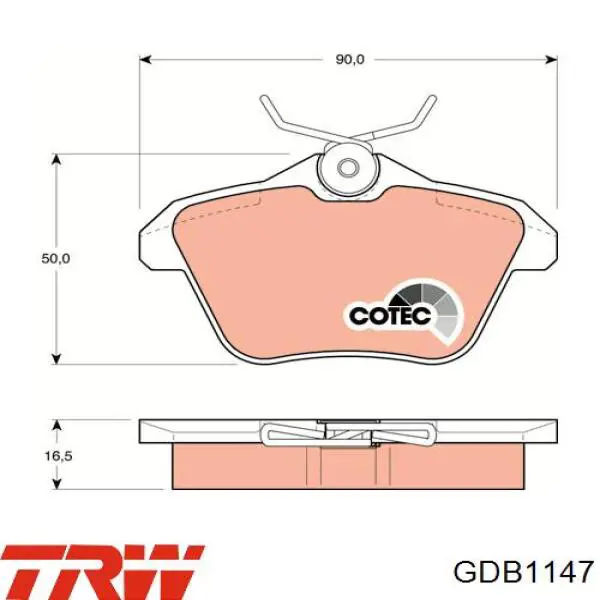 GDB1147 TRW pastillas de freno traseras