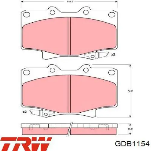 GDB1154 TRW pastillas de freno delanteras