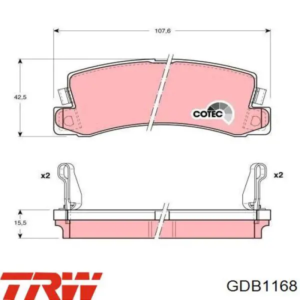 GDB1168 TRW pastillas de freno traseras