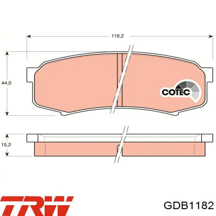 GDB1182 TRW pastillas de freno traseras