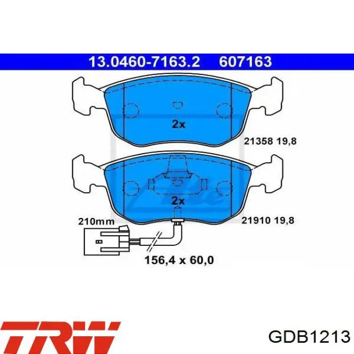 GDB1213 TRW pastillas de freno delanteras