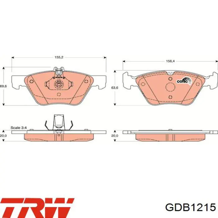 GDB1215 TRW pastillas de freno delanteras