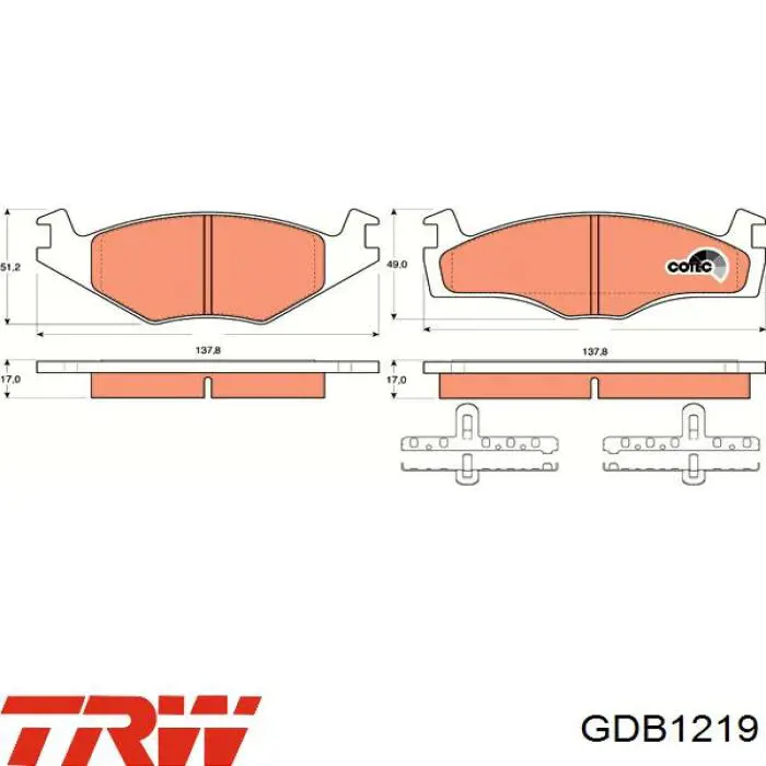 GDB1219 TRW pastillas de freno delanteras