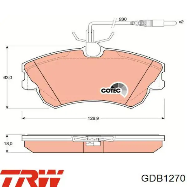 GDB1270 TRW pastillas de freno delanteras