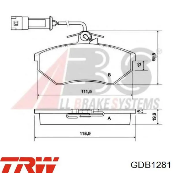GDB1281 TRW pastillas de freno delanteras