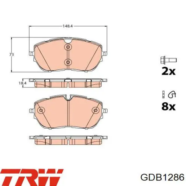 GDB1286 TRW pastillas de freno delanteras