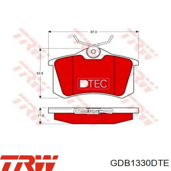 GDB1330DTE TRW pastillas de freno traseras