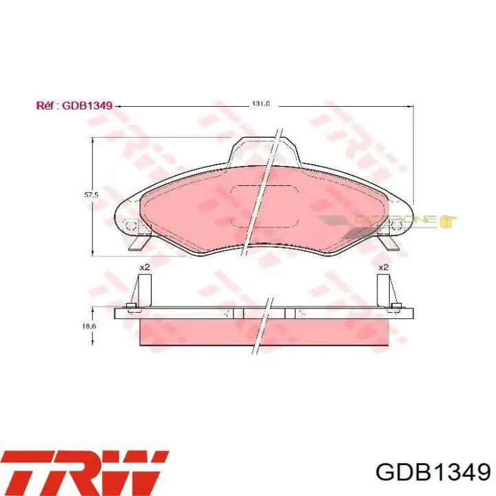 GDB1349 TRW pastillas de freno delanteras