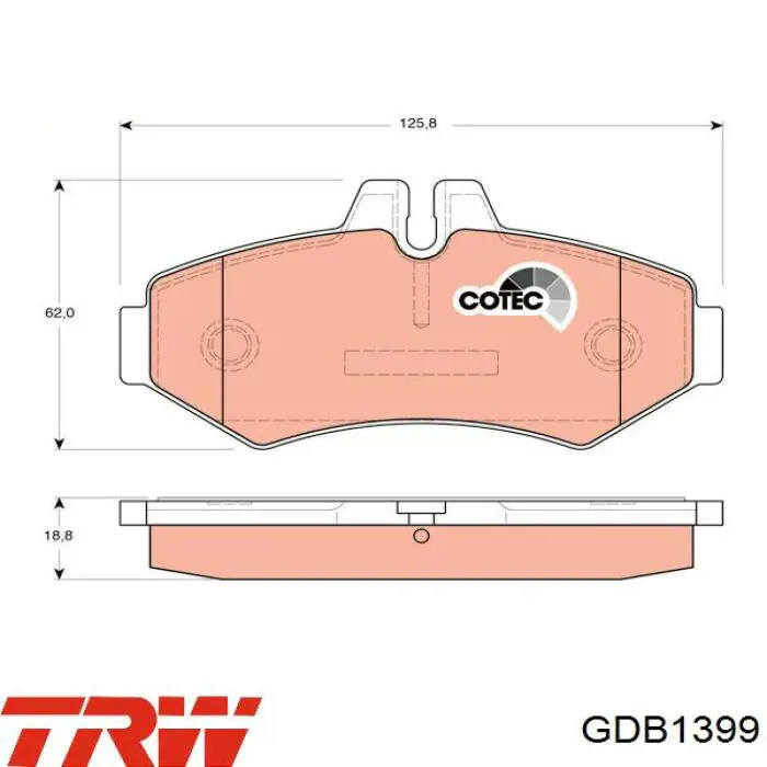 GDB1399 TRW pastillas de freno traseras