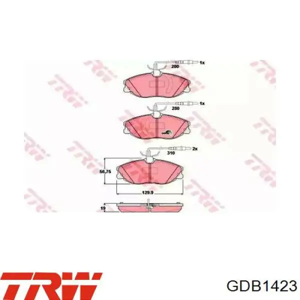 GDB1423 TRW pastillas de freno delanteras