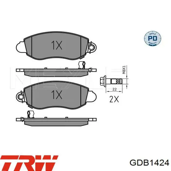 GDB1424 TRW pastillas de freno delanteras