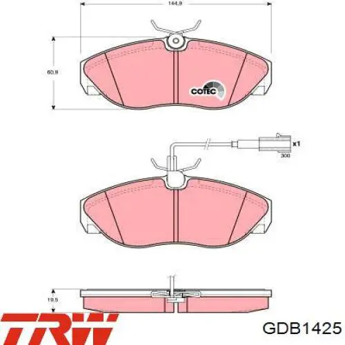 GDB1425 TRW pastillas de freno delanteras