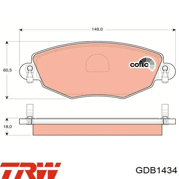 GDB1434 TRW pastillas de freno delanteras