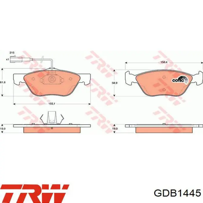 77362222 Fiat/Alfa/Lancia pastillas de freno delanteras