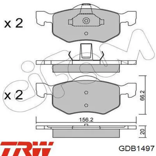 GDB1497 TRW pastillas de freno delanteras
