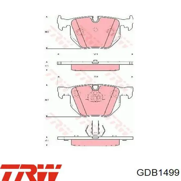 GDB1499 TRW pastillas de freno traseras