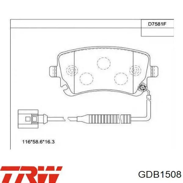 GDB1508 TRW pastillas de freno traseras