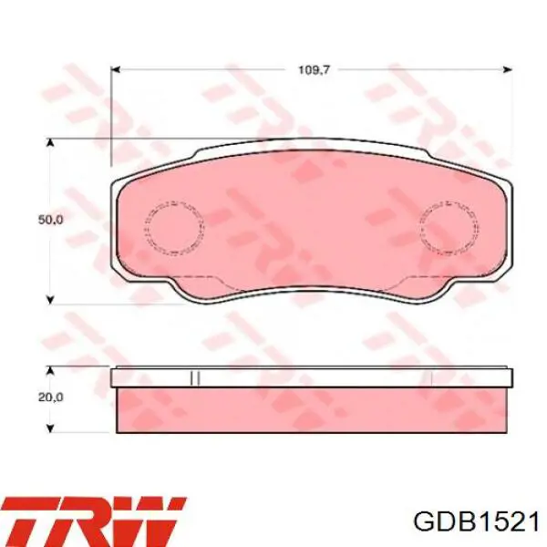 GDB1521 TRW pastillas de freno traseras