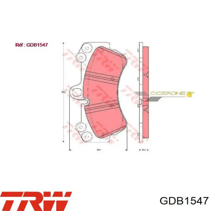 GDB1547 TRW pastillas de freno delanteras