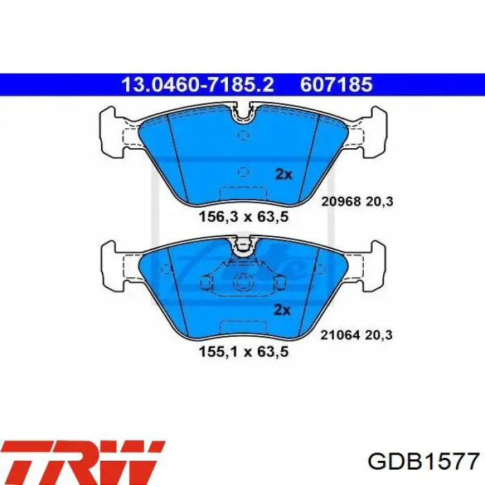 GDB1577 TRW pastillas de freno delanteras