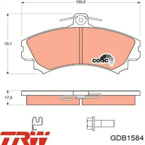 GDB1584 TRW pastillas de freno delanteras