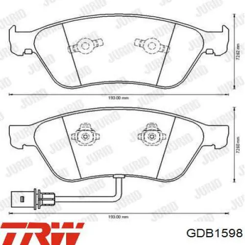 GDB1598 TRW pastillas de freno delanteras