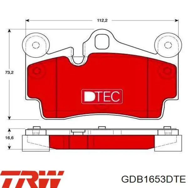 GDB1653DTE TRW pastillas de freno traseras