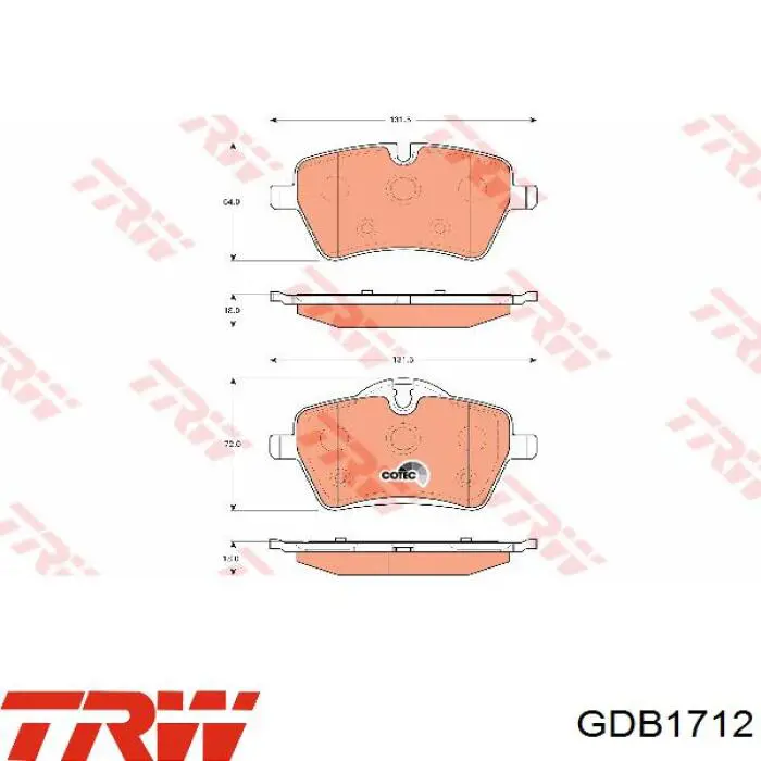 GDB1712 TRW pastillas de freno delanteras